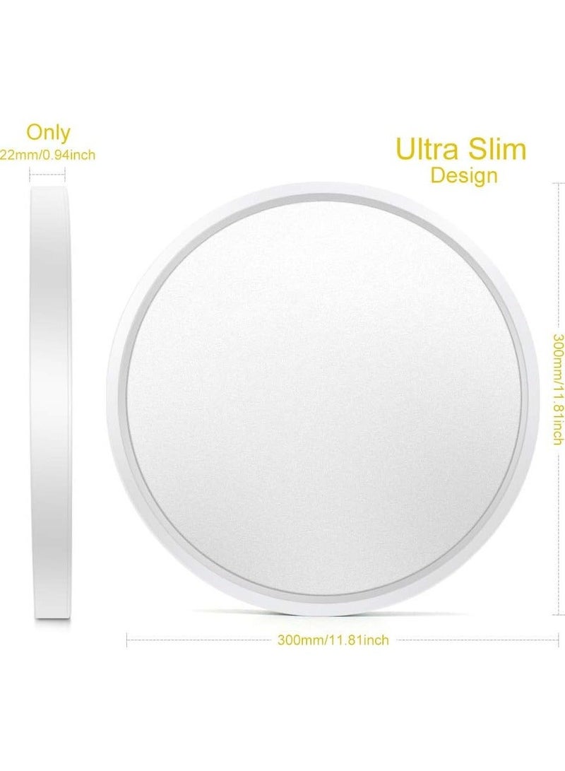 DUNISO Flush Mount Ceiling Light Fixture, Round White Ceiling Lights with Adjustable Lighting, Three Color Temperature,Suitable for Living Room, Bedroom, Kitchen, Bathroom, Hallway - Image 2